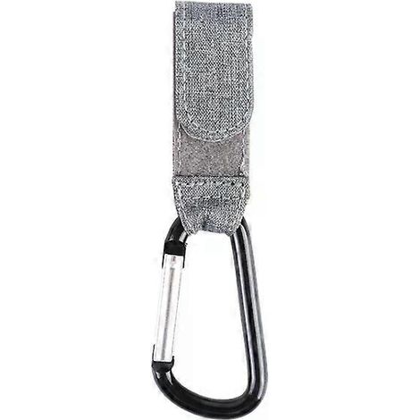 Crochets pour poussette - Lot de 5 - Boucles en aluminium antidérapantes et résistantes à l'usure - Gris flocon de neige (1/2)