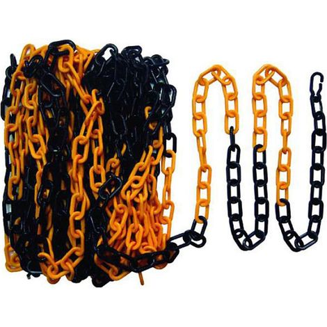 Catena di Plastica per Il Parcheggio e sicurezza, Giallo Nero, 6 mm, da 5 a 50 Metri Lunghezza - 5 Metri (1/2)