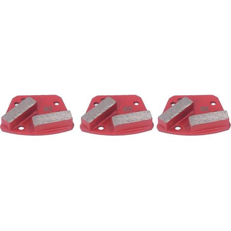 3-teiliges Set Diamantschleifschuhe, Körnung 30, trapezförmig, Betonboden-Schneidwerkzeug, 2 lange Zähne