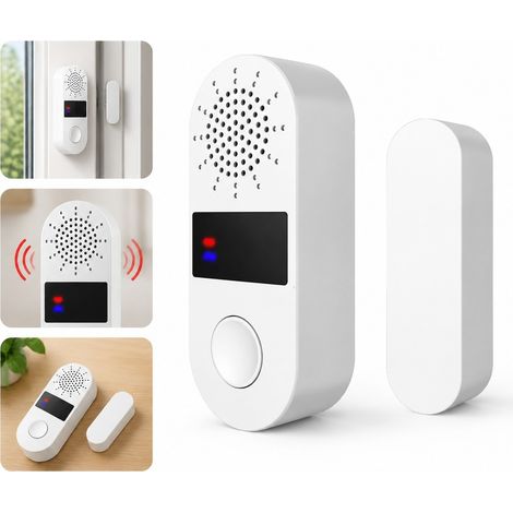 Capteur d'Ouverture de Porte Zigbee avec Alarme Son et Lumiere ABS Blanc 8.9 x 3.6 x 2.1 cm (1/5)