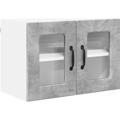 Meuble mural de cuisine，Armoire de cuisine avec étagère Gris béton 60 x 31 x 40 cm CFW45560 (1/5)