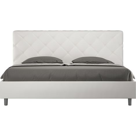 Letto Matrimoniale Large 180x210 cm Senza Rete Priya Bianco (1/5)