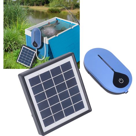 Pompe à air solaire 6V/1,5W à trois modes pour aquariums, bassins, étangs et avec pierres à air. (1/5)