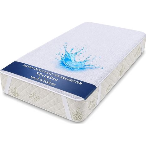 Protege Matelas imperméable 70x140 cm - Housse Protection Anti acariens Matelas Couvre et protège-Matelas Lavable alèse pour lit d'enfant ou protège surmatelas 70 x 140 (1/5)