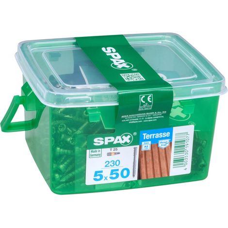 Juego de 230 tornillos SPAX de cabeza cilíndrica torx de acero inoxidable, Diam.5 mm x L.50 mm SPAX (1/5)