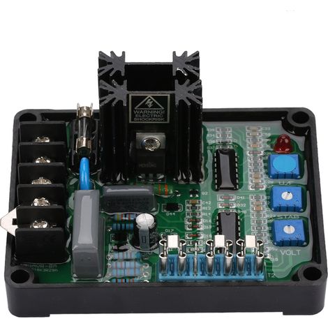 Regolatore di tensione, modulo regolatore di tensione automatico universale per generatore AVR, ingresso programmabile 110, 220 o 440 V CA, fusibile integrato ad alta capacità da 8 A.