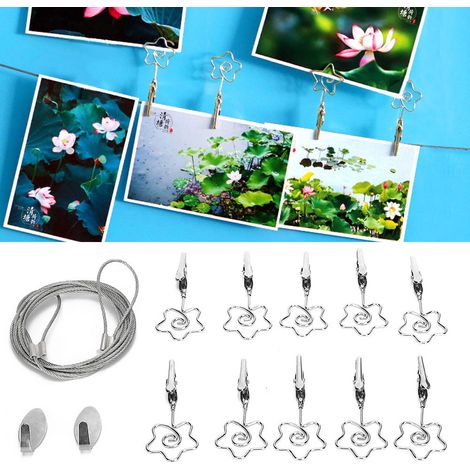 10 Épingles à Photos en Acier Inoxydable pour Décor Murale - Support pour Cartes Postales et Photos Fleuri (1/4)