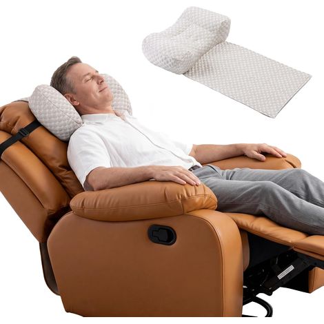 Coussin de nuque en mousse à mémoire de forme pour fauteuil relax - Appui-tête ergonomique contre les douleurs au cou, soutien de la tête et de la nuque pour les personnes dormant sur le côté (1/5)