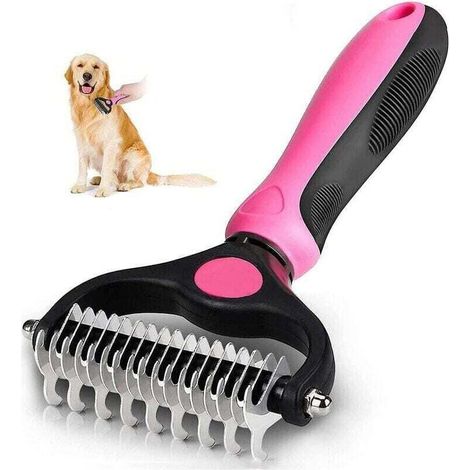 Dog hairbrush, cat brush, detangling comb for dogs, grooming brush for hair removal, grooming comb for undercoat, detangling comb for pets [long/short/undercoat] (1/4)