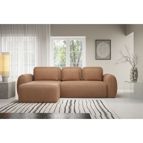 Ecksofa Schlafsofa Sofa GASTON in Stoff Puente Rostbraun Ottomane Links (1/5)