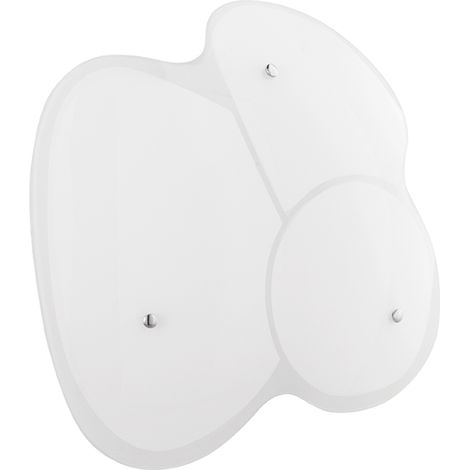 Plafoniera KAKI in vetro curvo con montatura in metallo 40x40 cm Bianco