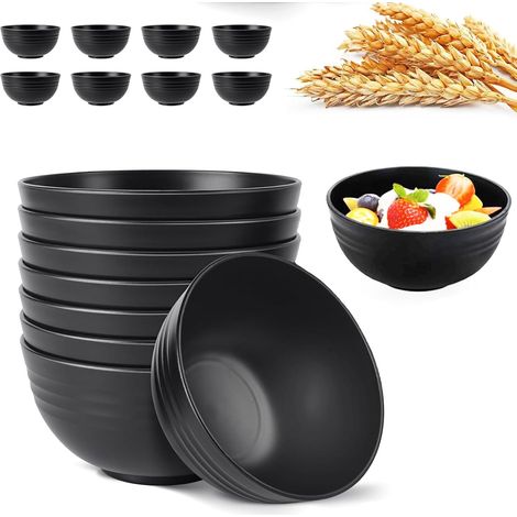 Set de 8 bols à céréales, 700ML, bols à salade, coupe à fruits, bol à mélanger, bol à soupe, bol à salade résistant aux chocs en plastique, pour soupe, céréales, ramen, salade, buffet, en-cas (1/5)