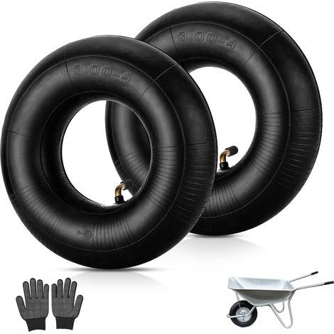 2 Pcs Chambre a Air 3.00-4 Valve Courbée TR87 pour Diable, 260 × 85mm Chambres à Air de Rechange, Pneu Diable pour Chariot De Jardin, Tondeuse à Gazo, Tracteurs de Cour (1/5)