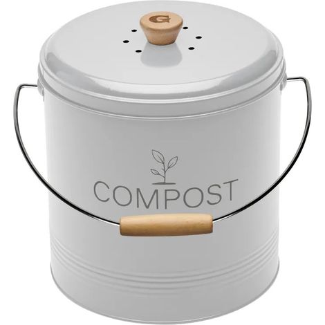 Runder weißer 8-liter-komposteimer - Guillouard - 040616