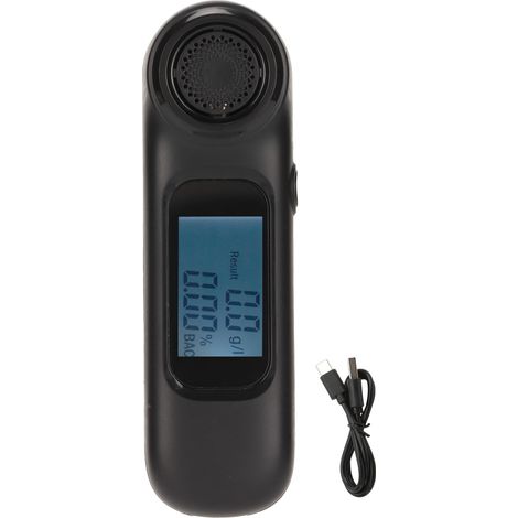 Black Breathalyzer Portable Noncontact High Precision Alcootest USB Rechargeable With Digital LCD Screen (1/5)