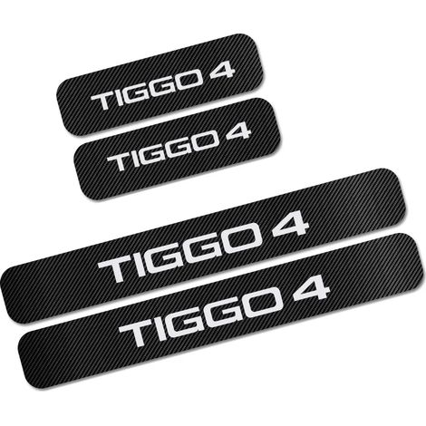 (TIGGO 4) 4 autocollants de seuil de porte pour CHERY TIGGO 2 3 4 5 5X 6 7 8 PRO OMODA,protection anti-rayures en fibre de carbone Accessoires (1/3)