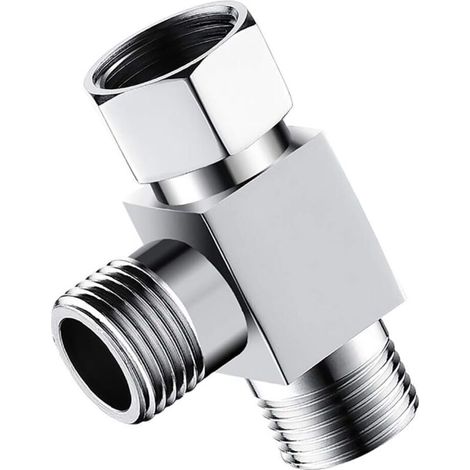 traditional metal shower arm, T-adapter, 3-way T-connector for bidet and hand sprayer (1/4)