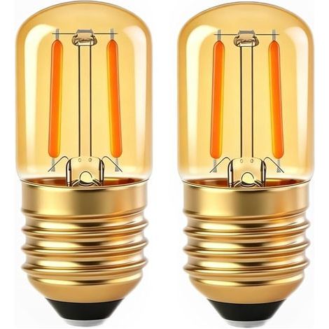 Ampoule Edison E27 Vintage, 1W LED Filament Equivalent 10W-15W Incandescence, Verre Ambré Blanc Chaud 2200K, Mini Rétro T28 E27 Ampoule Veilleuse Décorative, AC 230V, Non-Dimmable, Lot de 2 (1/5)
