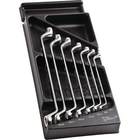 Facom – Clé plate double bout 7 pans 6x7 à 18x19 mm – Insert plastique pour usage intensif – Série 55A – Outil professionnel