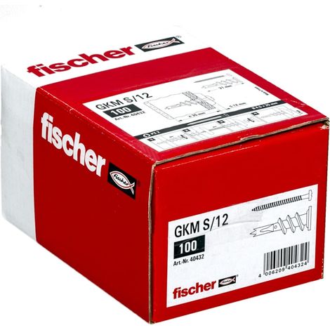 Fischer 100x Taco yeso metal GKM 12 con tornillo 40432