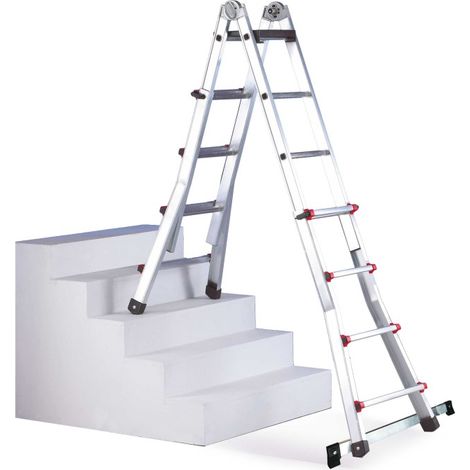 Escalera ind.mult tijera 6,35mt 12+12 telesc alu escalis sve