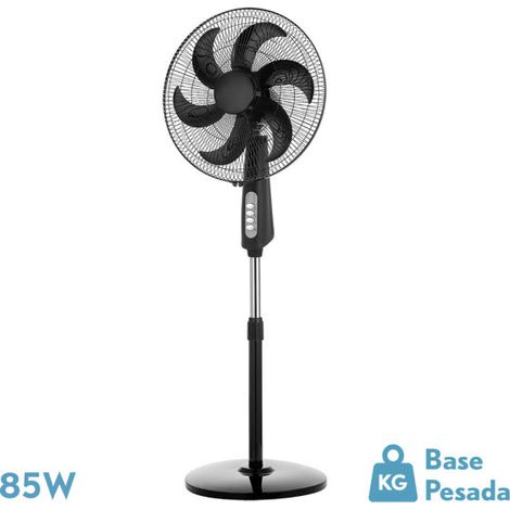 Ventilatore da Terra Black Hail 3 Velocità 85w 6 Pale Regolabili Regx50x43 Cm