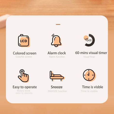 Digital productivity timer, visual countdown/up function, alarm clock, snooze setting, audible reminder, children's time management tool for testing exercise, game set (1/5)