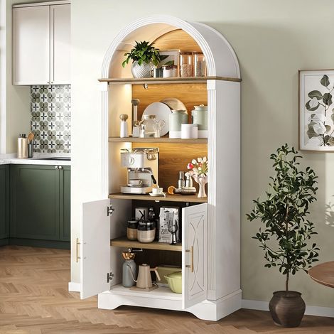 Buffet coloris blanc en MDF 76,2 x 40,1 x 180 cm (1/5)