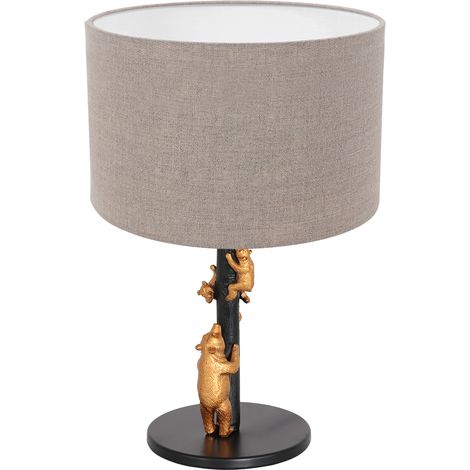 Anne Lighting - tischlampe - Animaux - schwarz - leinen metall - (1/4)