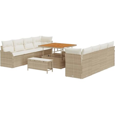 Conjunto de sofá de jardín 11 uds. 10-Número de plazas vidaXL (1/5)