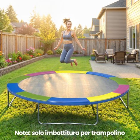 Housse de tapis élastique Ø305x30 cm pliable et portable, en plastique, PE et mousse, multicolore (1/5)
