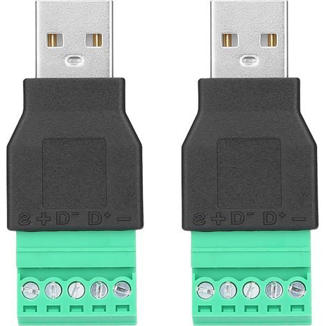 USB-Stecker auf 5-poligen Schraubanschluss-Adapterstecker, 2 Stück (1/5)