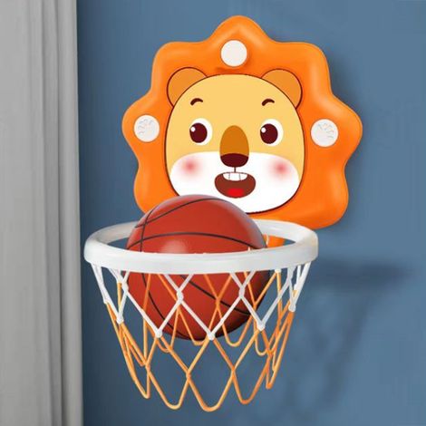 Panneau de basket enfant mural 709H avec filet, idéal pour maternelle, école et jeux d'intérieur, couleur orange. (1/5)
