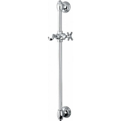 Cristina Ondyna – Barre de douche chromée 60 cm en laiton – Diamètre 20 mm – Design rétro élégant – CS25051 (1/4)