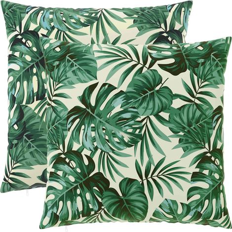 Cushion Cover 2 pcs HEERLEN Leaf Pattern 60 x 60 cm Polyester vidaXL