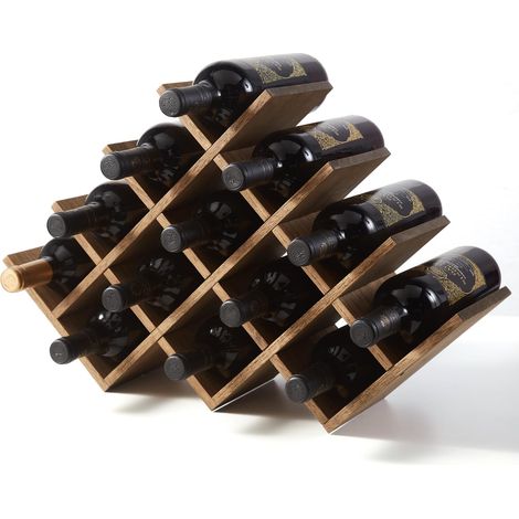 Casier à vin, Porte-Bouteilles 13 Places, 56,6×15×36,5 cm, Brun (1/5)