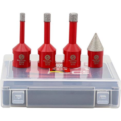 Fliesenbohrer Diamant Lochsäge Fasenbohrer Keramik M14 6 8 10+20mm (1/5)