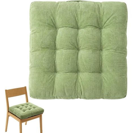 Coussin de sol, 40 x 40 cm, pour extérieur, mobilier de jardin, intérieur et extérieur, avec poignée de transport, extra épais, vert (1/5)