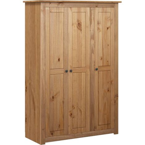 Garde-robe Armoire de Rangement Armoire de vêtements Penderie à 3 portes 118x50x171,5 cm Pin Assortiment Panama VXN6546 (1/5)