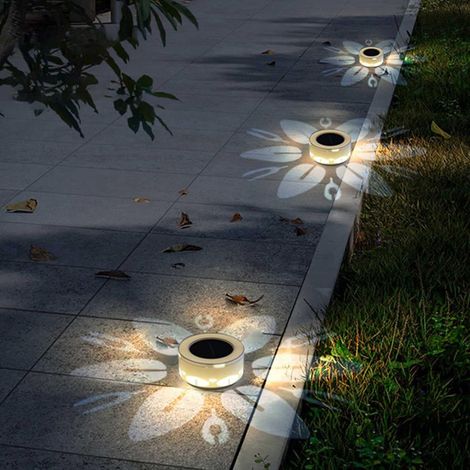 Lampe solaire extérieure 3Pcs, Lumières solaires LED étanches, Lampes décoratives, pour plateau de table de jardin, blanc (1/4)