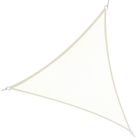 Dreieckiges Sonnensegel 6x6x6m, Polyester-Sonnensegel mit UV-Schutz, Cremeweiß