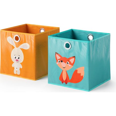 Faltbox , Orange/Blau, 30 x 30 cm 2er Set, Vicco