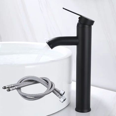 Grand robinet de salle de bain chaude et froide de la salle de bain Cold Surface Dragon Special Head Special Myled Water Robinet mélangé robinet de salle de bain noir (1/5)