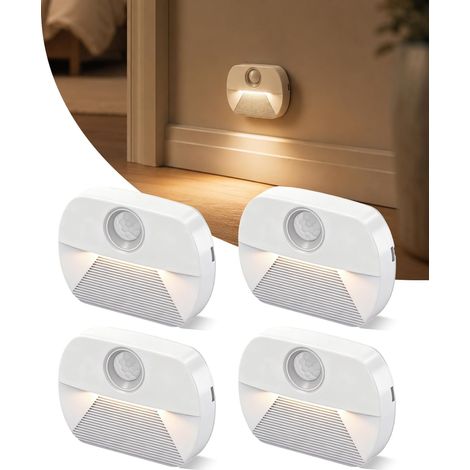 Veilleuse LED Pile,Interrupteur automatique,veilleuse detecteur de mouvement, Convient pour les escaliers, les couloirs, les chambres et les cuisines. (1/5)