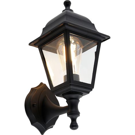 QAZQA Clásico/Antiguo Aplique de exterior inteligente negro IP44 con WiFi ST64 - Capital Plástico /Vidrio Cuadrada Adecuado para LED Max. 1 x 7 Watt