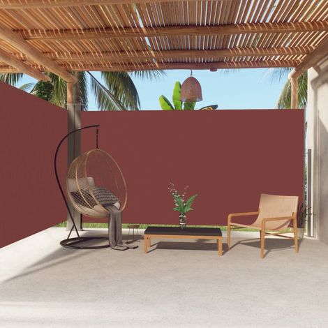 Auvent latéral Store Banne Solaire abri Marquise Brise-soleil rétractable Marron 200x600 cm LKOWF95086 (1/5)