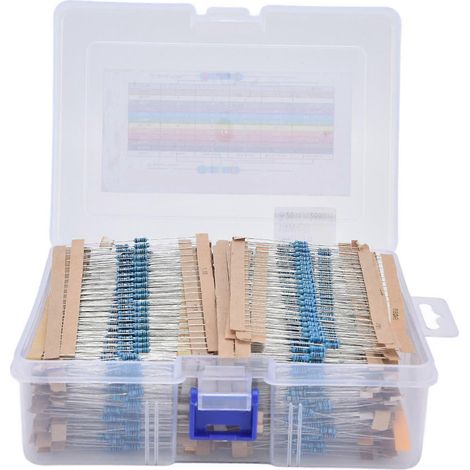 Sortiment mit 2880 Widerständen, Legierungsfilmwiderstände, 144 Werte, 1 Ω bis 1 MΩ, 1/4 W, für DIY-Projekte