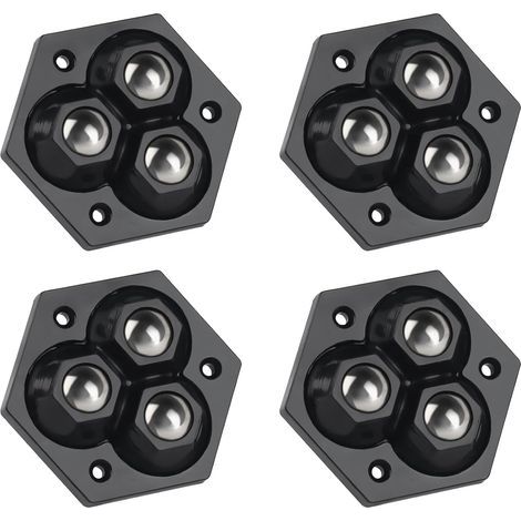 Casters for small furniture, set of 4, 360-degree swivel casters, suitable for small furniture, black (1/5)