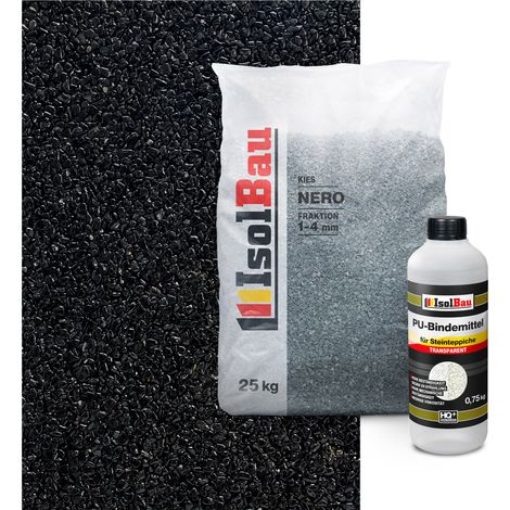 IsolBau Set di tappeti in pietra Steinteppich Nero 1/4mm 25kg