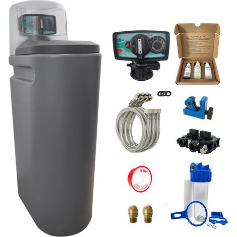 Addolcitore Acqua 25l Fleck 5600 Mv Volumetrico Meccanico Completo Di Kit Di Installazione Fatto In Francia